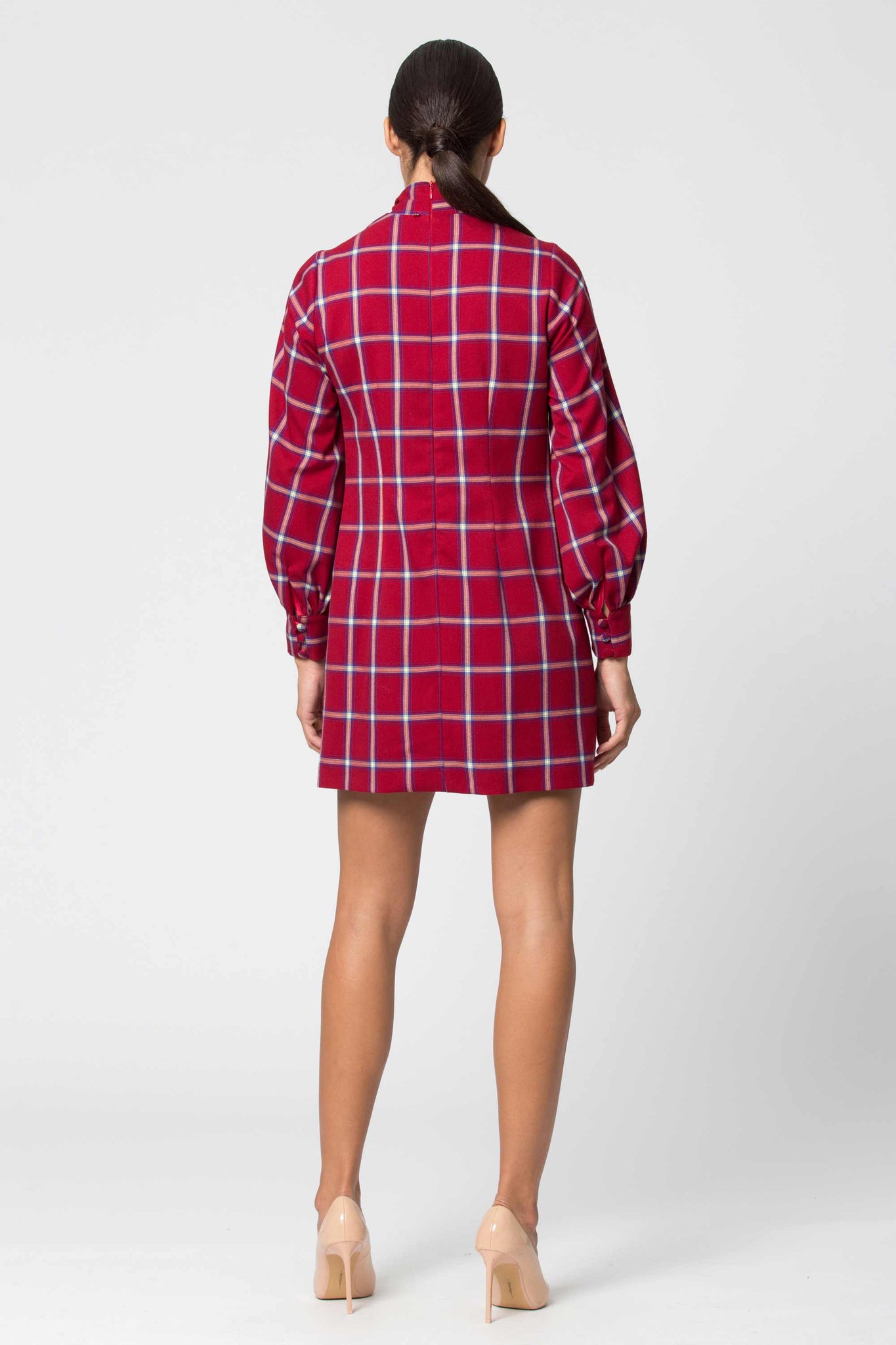 Abito a Quadri Kocca / Bordeaux - Ideal Moda