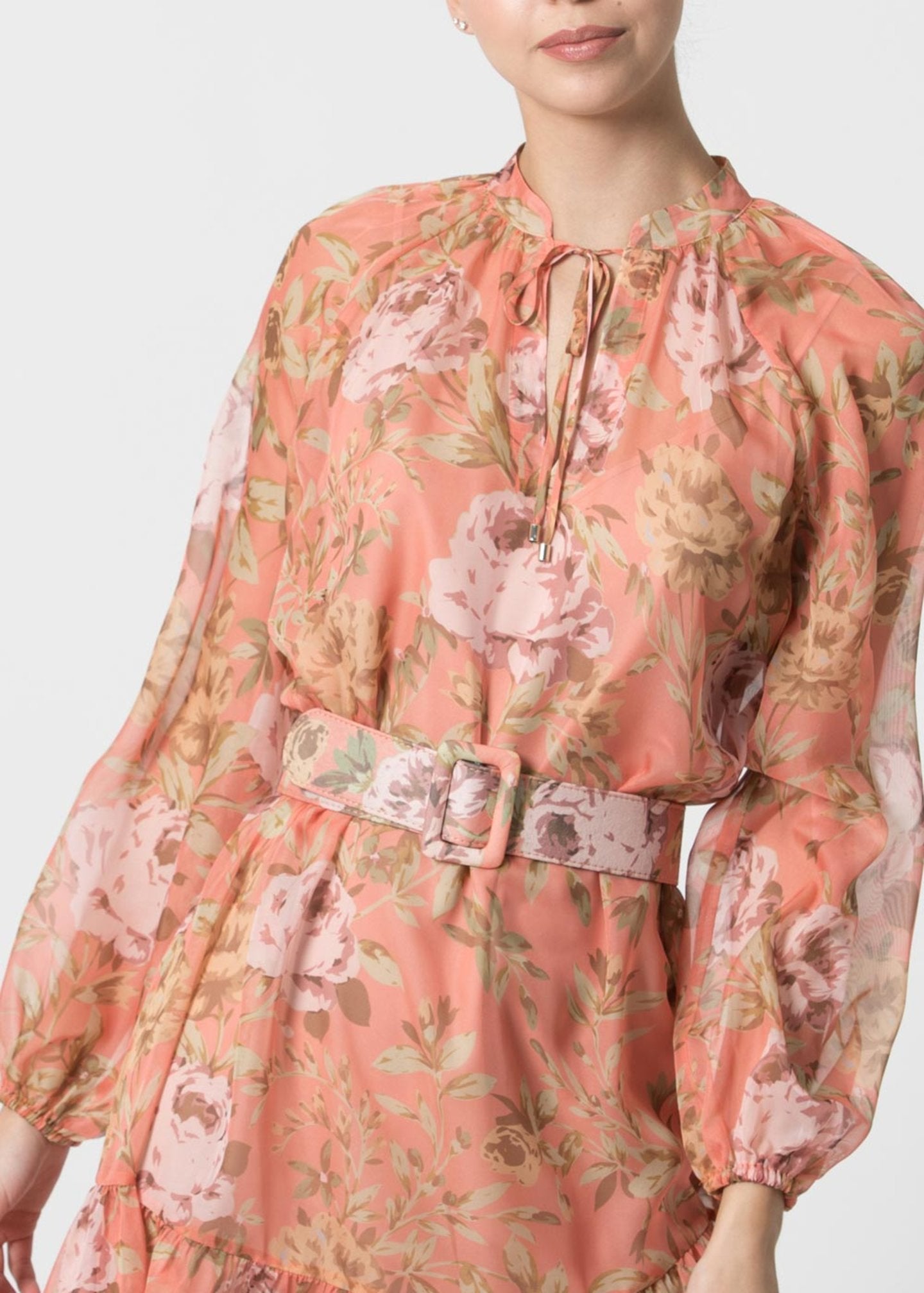 Abito Kocca con Fantasia / Rosa - Ideal Moda