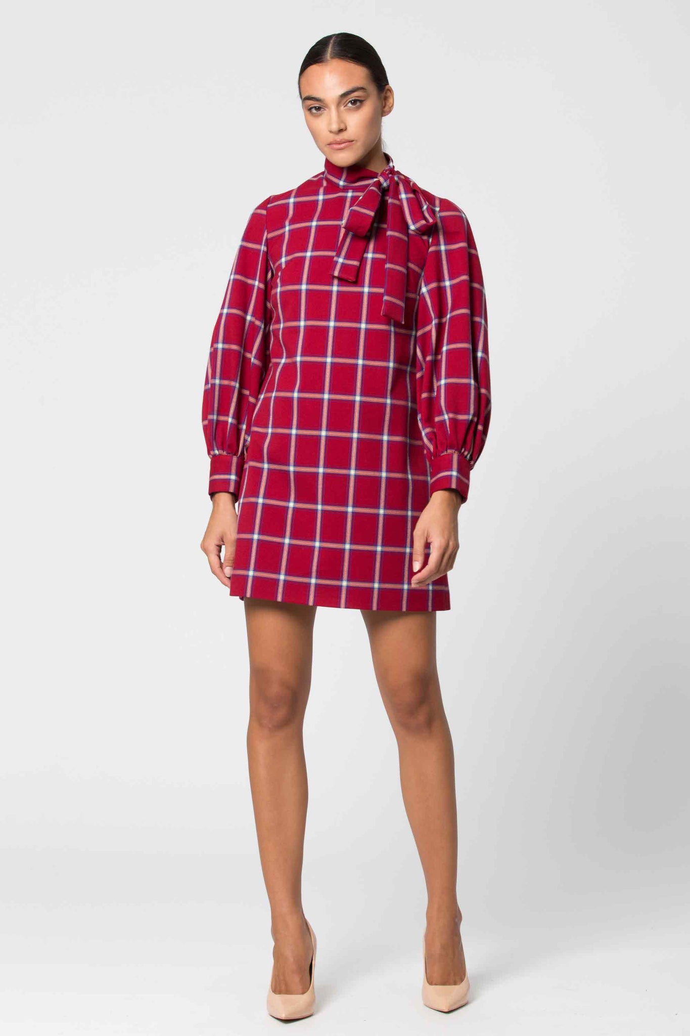 Abito a Quadri Kocca / Bordeaux - Ideal Moda