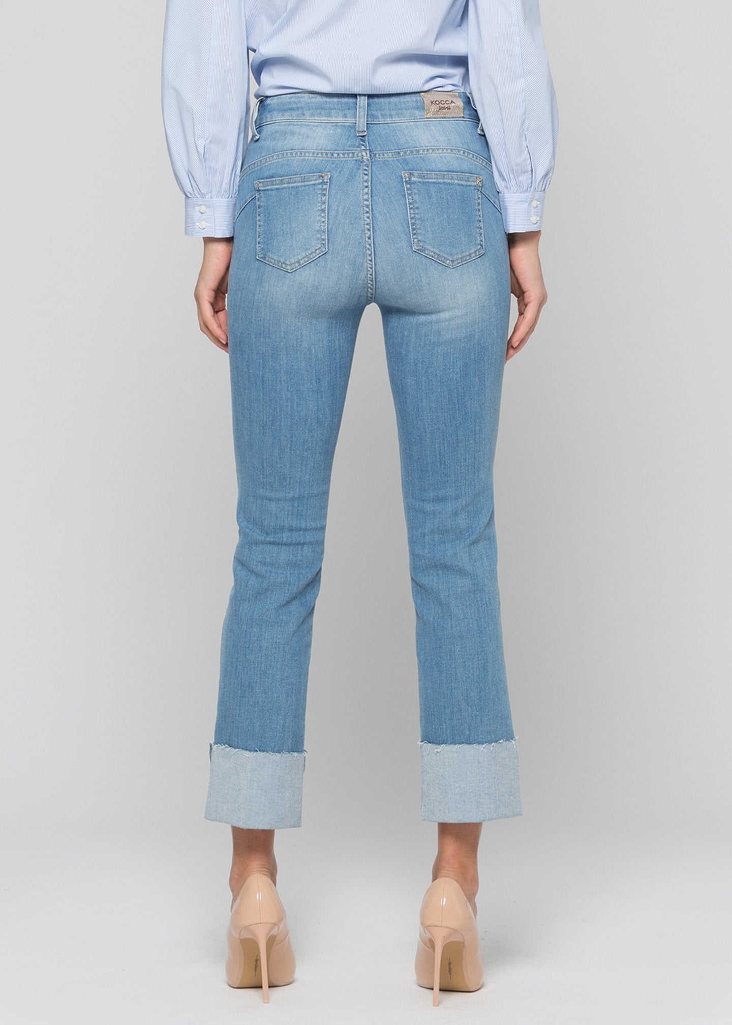 Pantalone denim slim leg, bottom up / Jeans - Ideal Moda
