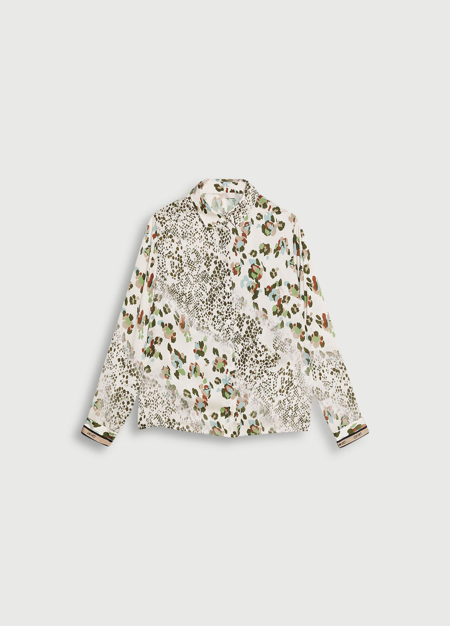 Camicia in Raso con Fantasia Liu Jo / Bianco - Ideal Moda