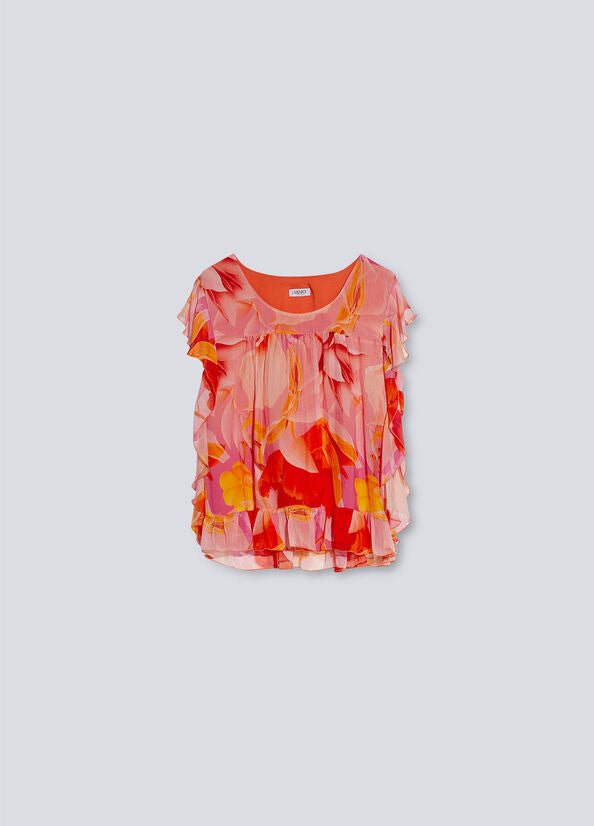 Blusa con Stampa Liu Jo / Arancione - Ideal Moda