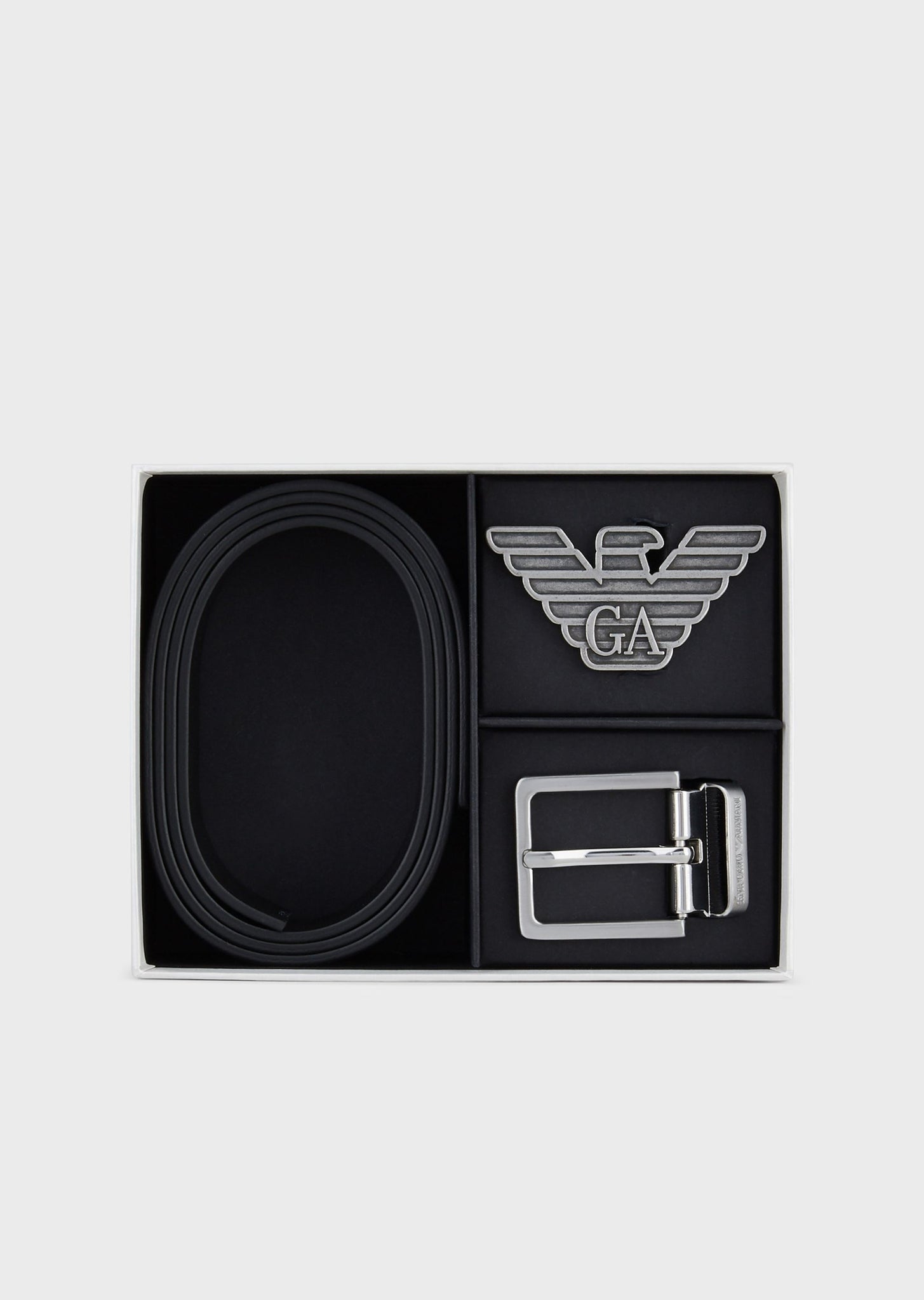 Cintura Emporio Armani Reversibile / Nero - Ideal Moda