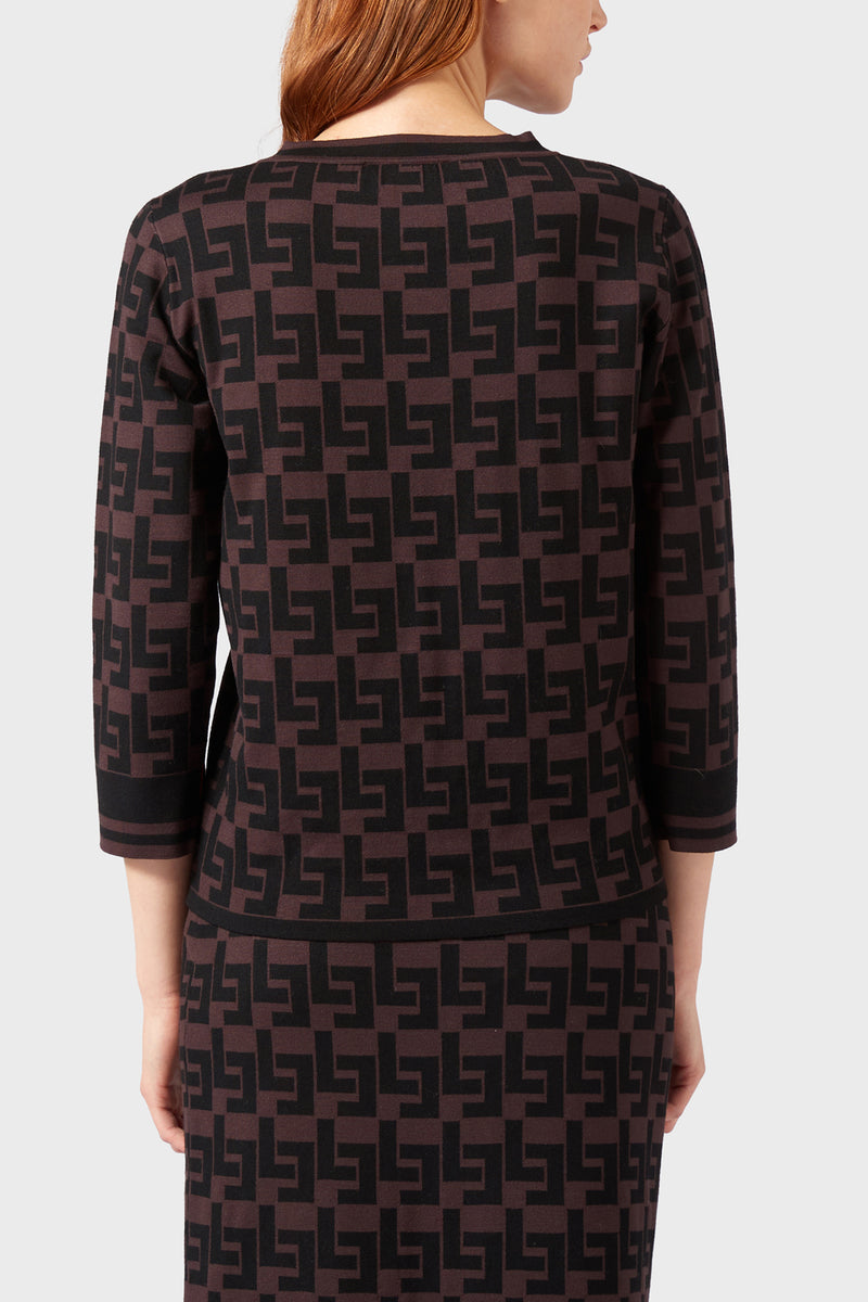 Maglia in Viscosa Stampata Liviana Conti / Marrone - Ideal Moda