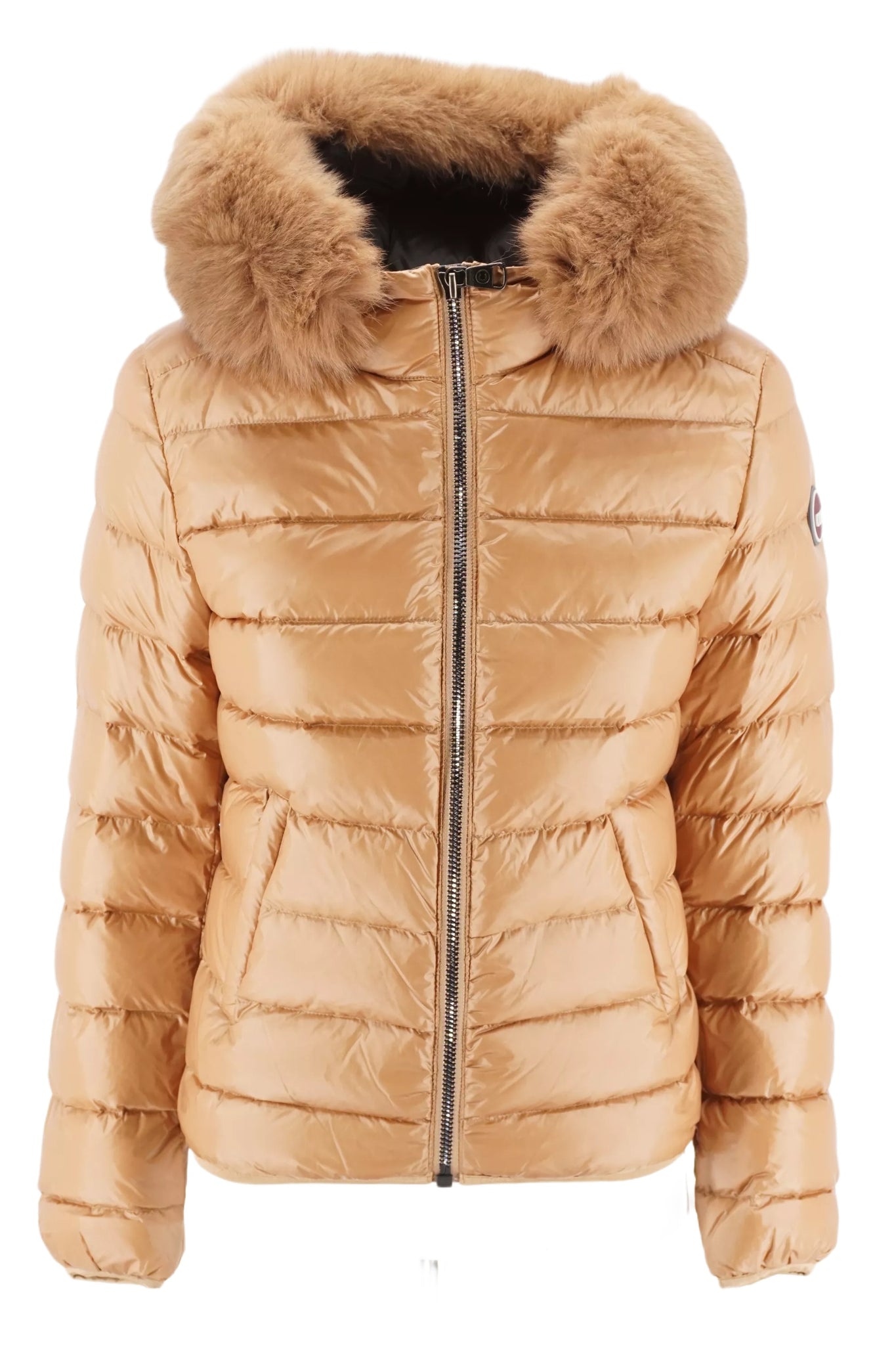 Piumino con Cappuccio e Pelliccia Colmar / Beige - Ideal Moda