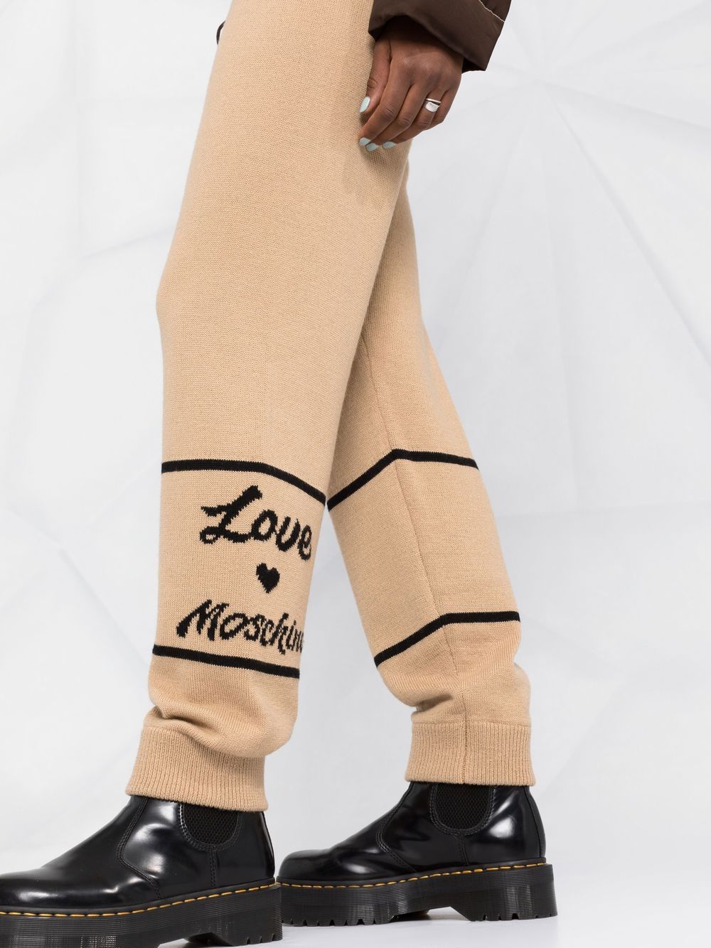 Pantalone in Maglia con Logo Love Moschino / Beige - Ideal Moda