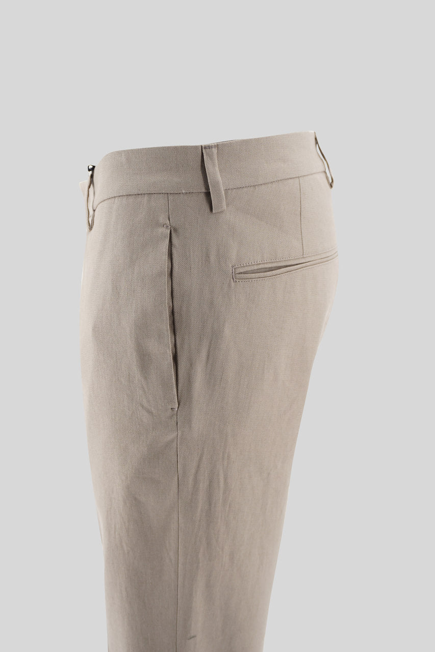 Pantalone chino con risvolto / Beige - Ideal Moda