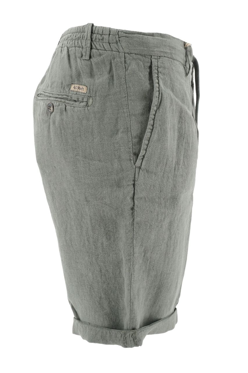 Pantaloncino 40Weft in Lino / Verde - Ideal Moda