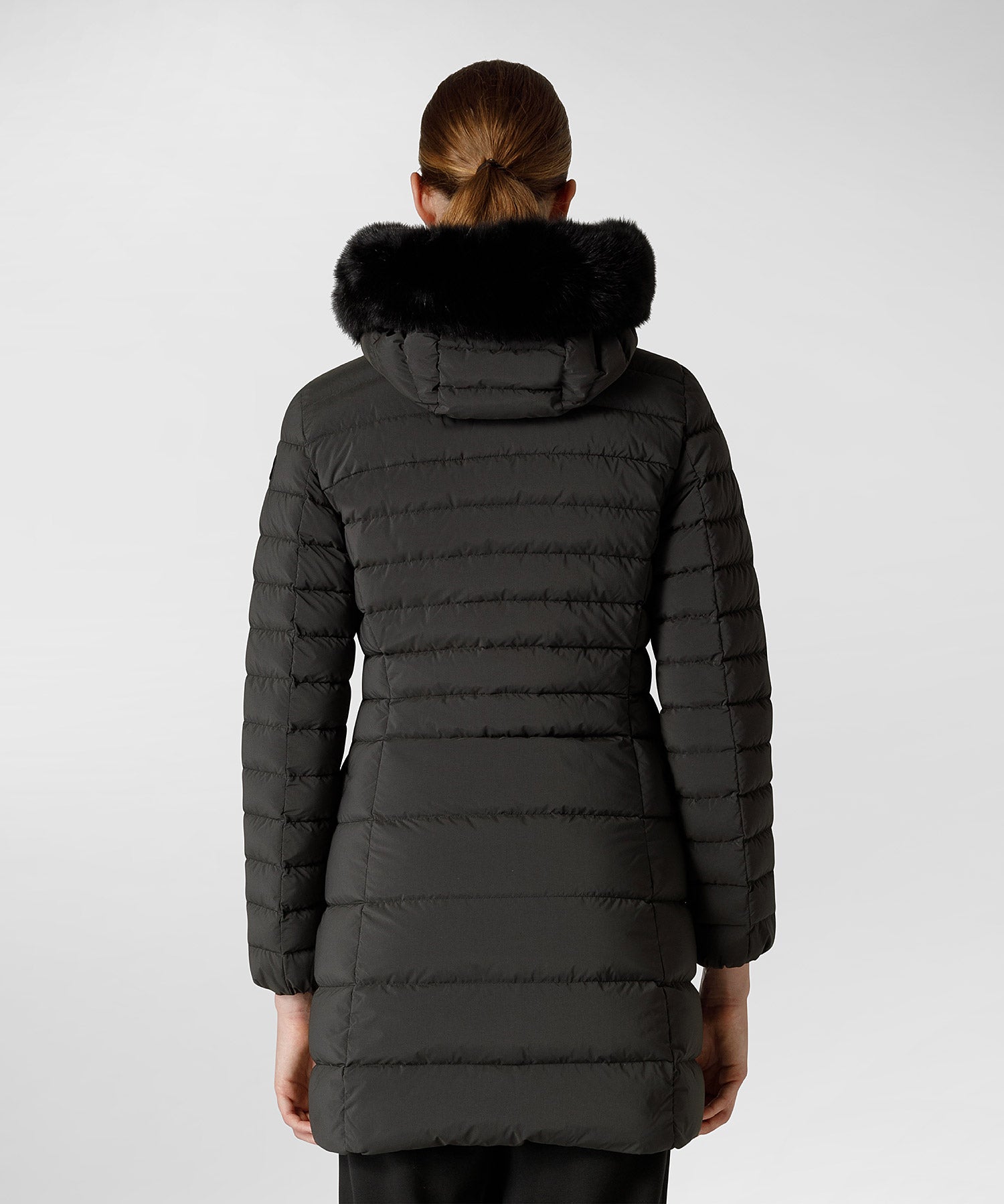 Piumino Peuterey Slim con Pelliccia / Nero - Ideal Moda
