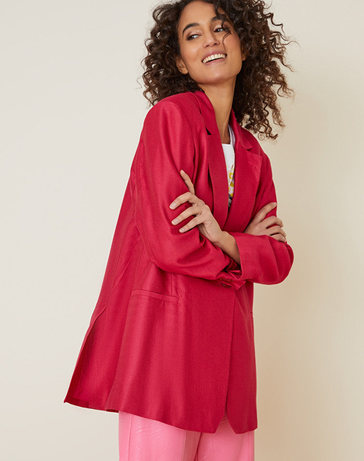 Giacca Over in Misto Lino e Viscosa Manila Grace / Fucsia - Ideal Moda