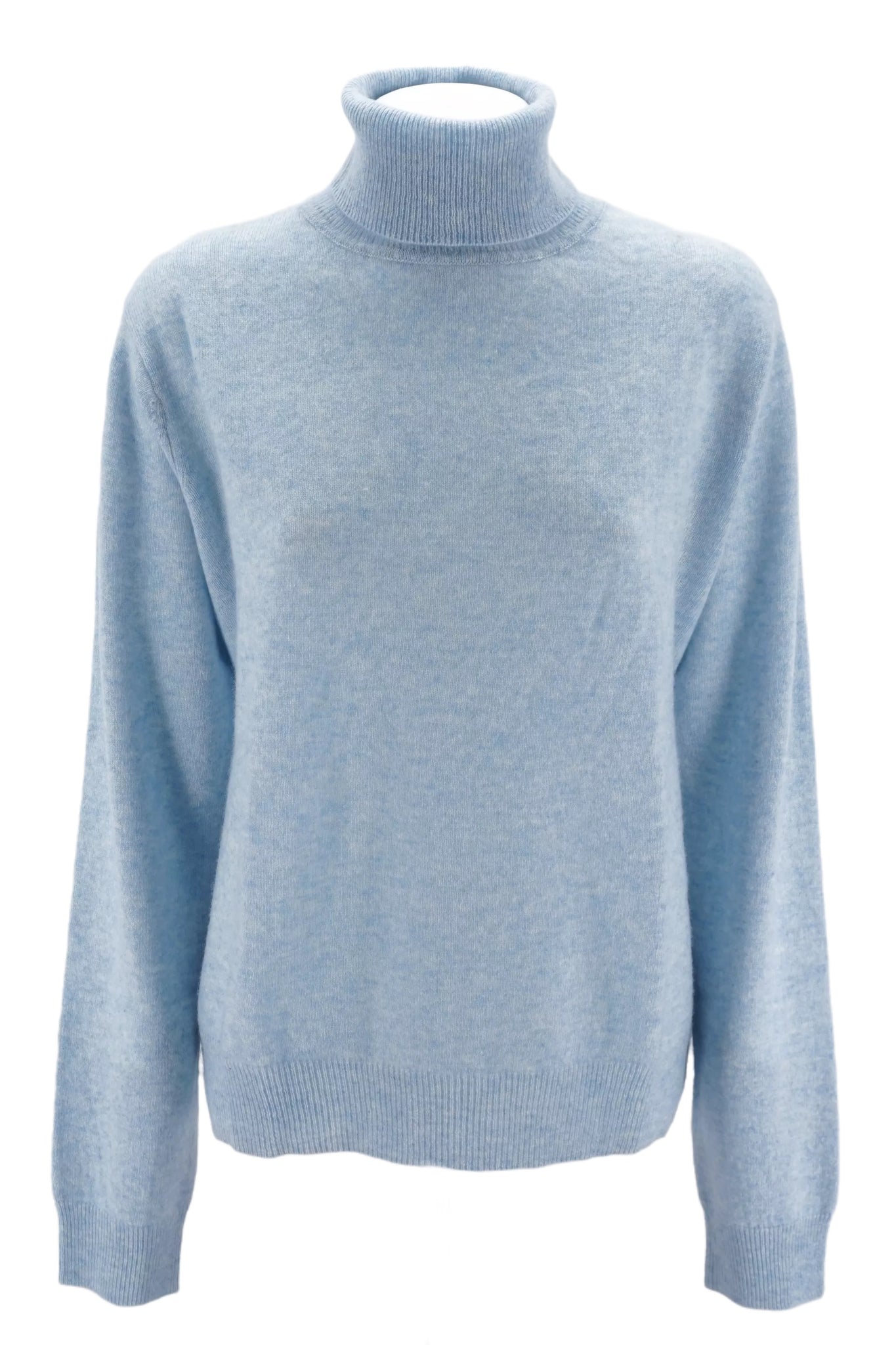 Maglia a Collo Alto in Cashmere / Celeste - Ideal Moda