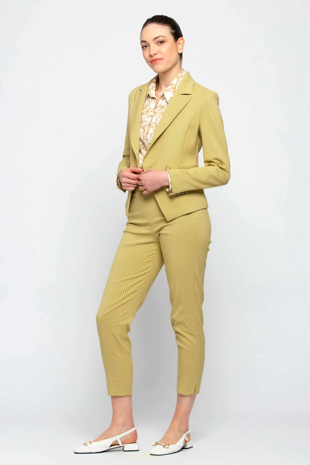 Pantalone con Fantasia Kocca / Giallo - Ideal Moda