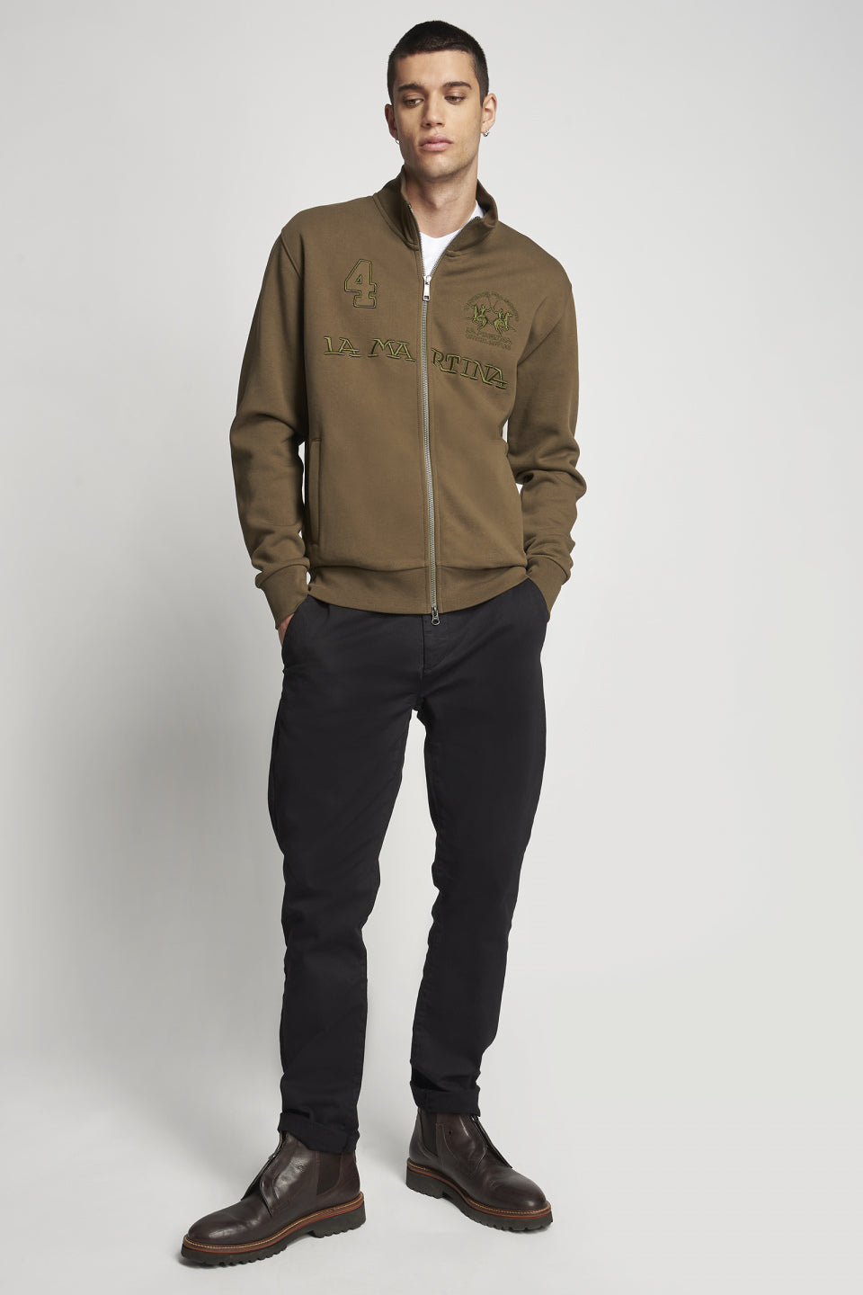 Felpa La Martina Fullzip / Verde - Ideal Moda