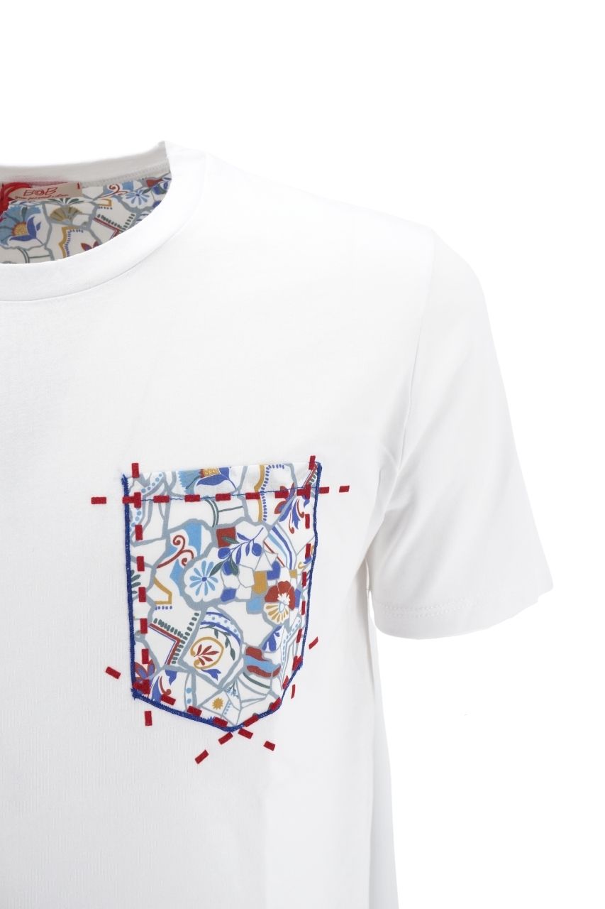T-Shirt Bob con Taschino / Bianco - Ideal Moda