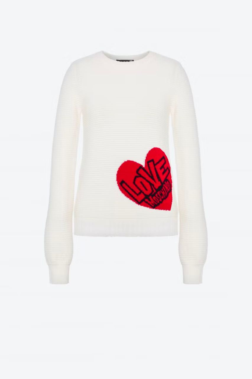 Maglia con Logo Love Moschino / Bianco - Ideal Moda