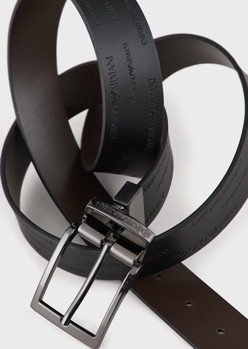 Cintura Emporio Armani Reversibile / Nero - Ideal Moda
