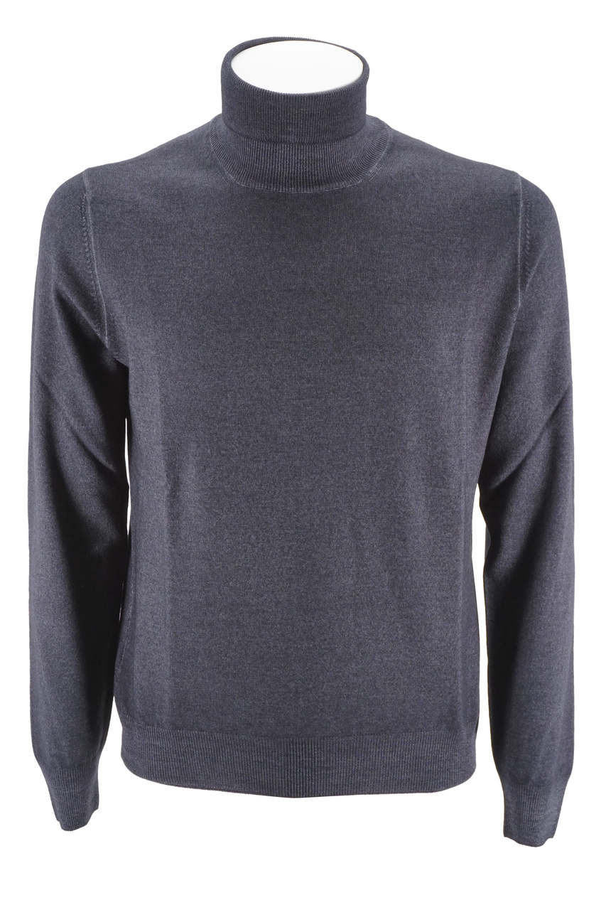 Maglia Tagliatore a collo alto / Blu - Ideal Moda