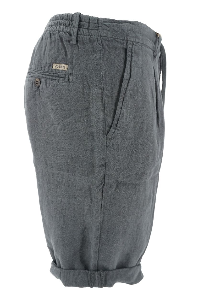Pantaloncino 40Weft in Lino / Nero - Ideal Moda