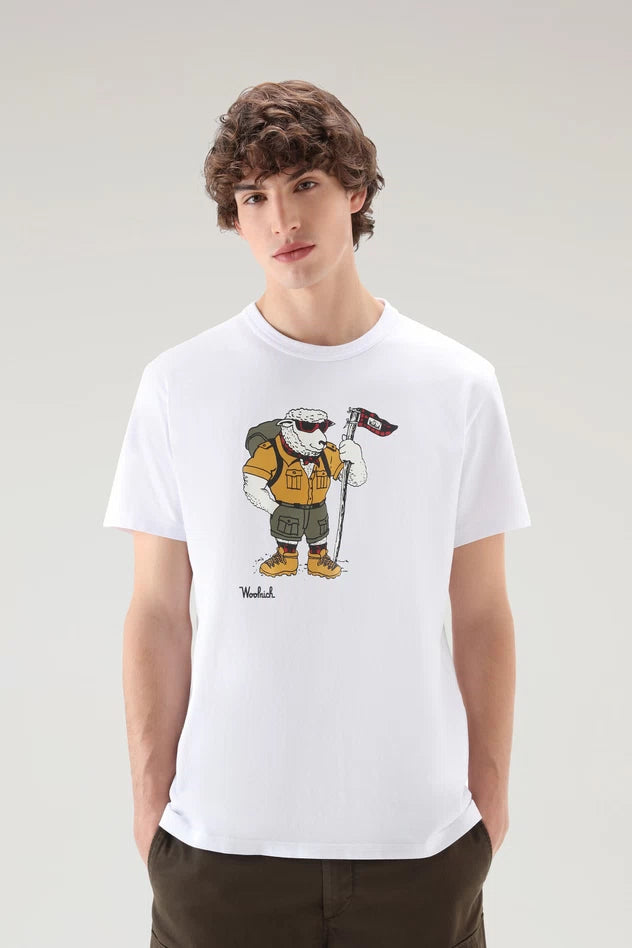 T-Shirt con Stampa Woolrich / Bianco - Ideal Moda