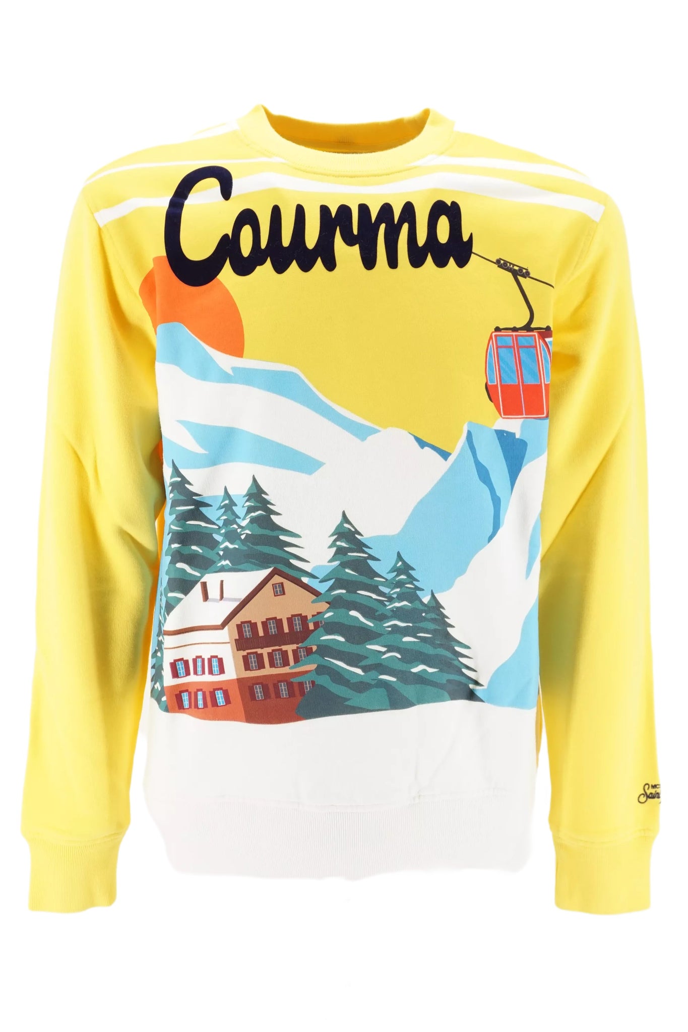 Felpa Girocollo con Stampa Mc2 Saint Barth / Giallo - Ideal Moda