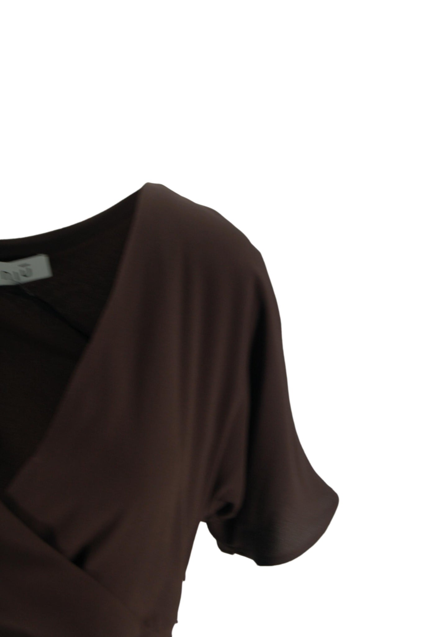 Abito Incrociato in Misto Seta Niū / Marrone - Ideal Moda