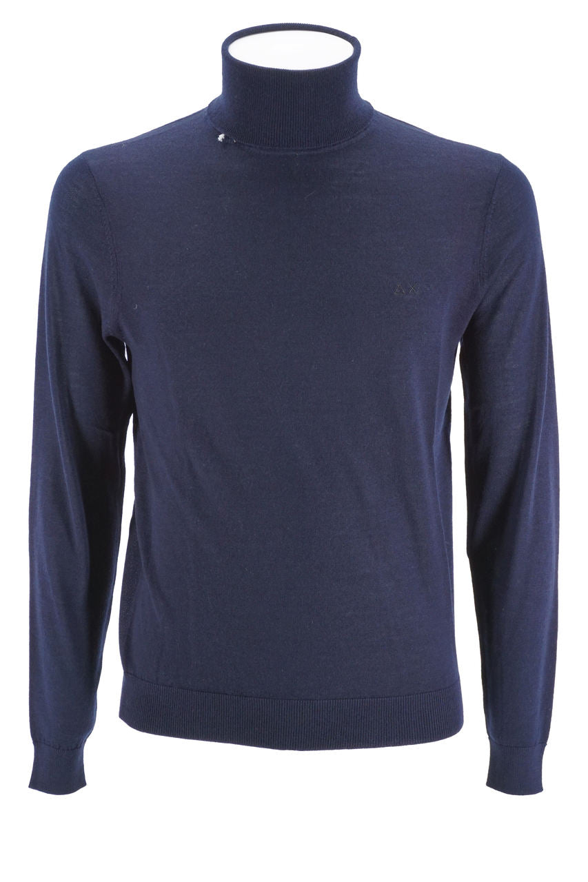 Maglia Sun 68 a collo alto / Blu - Ideal Moda