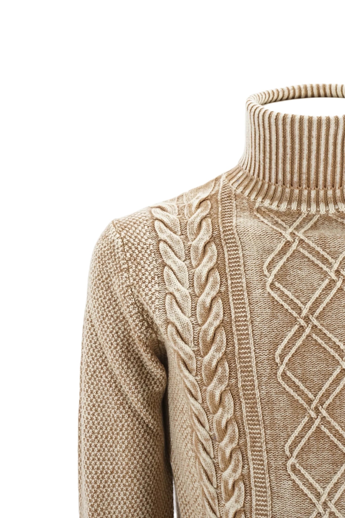 Maglia a Collo Alto Bob / Beige - Ideal Moda