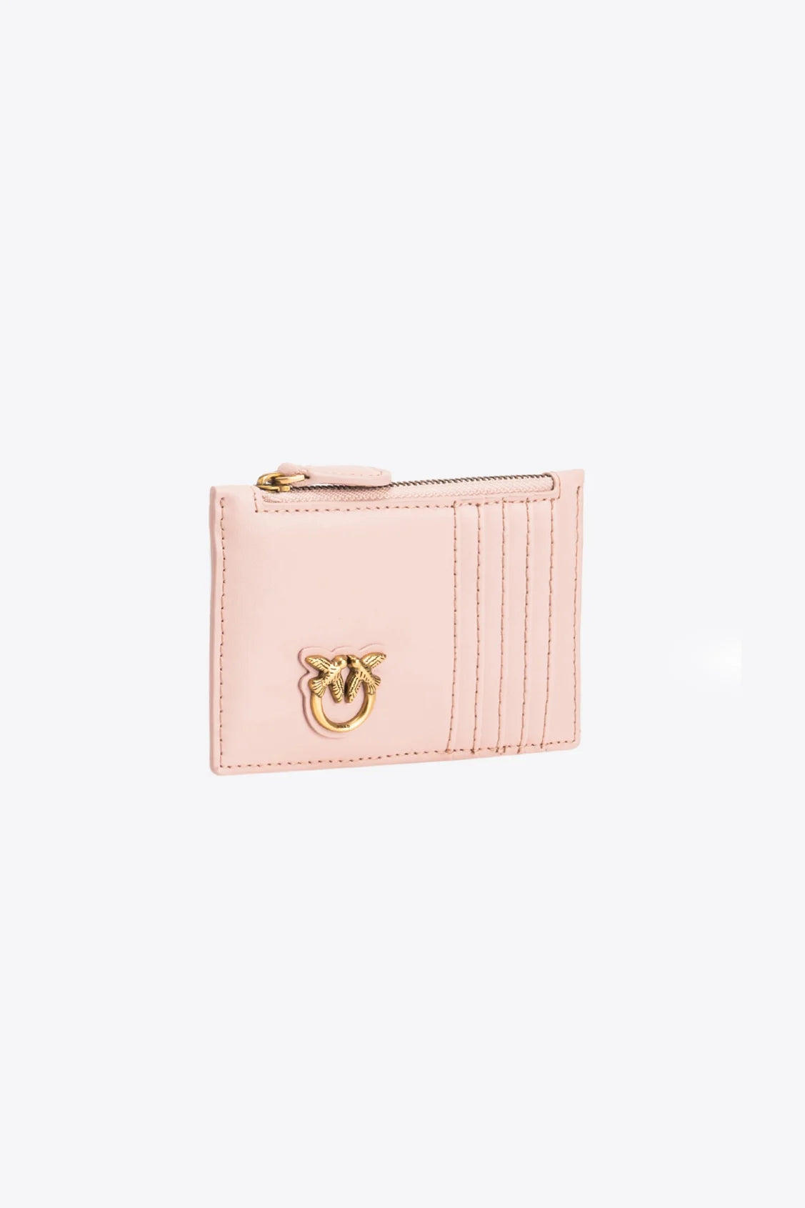 Porta Carte con Zip e Logo Pinko / Cipria - Ideal Moda