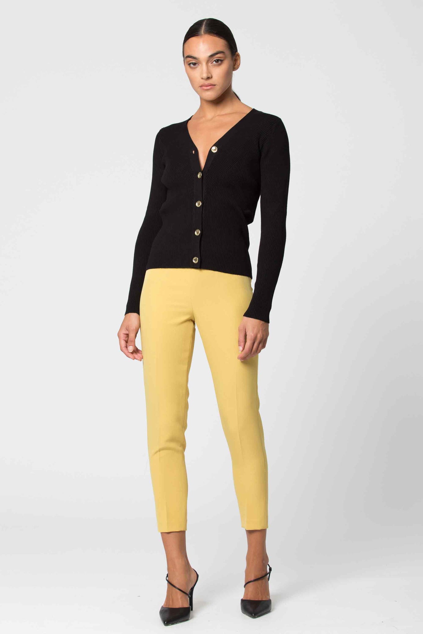 Cardigan con Bottoni Kocca / Nero - Ideal Moda