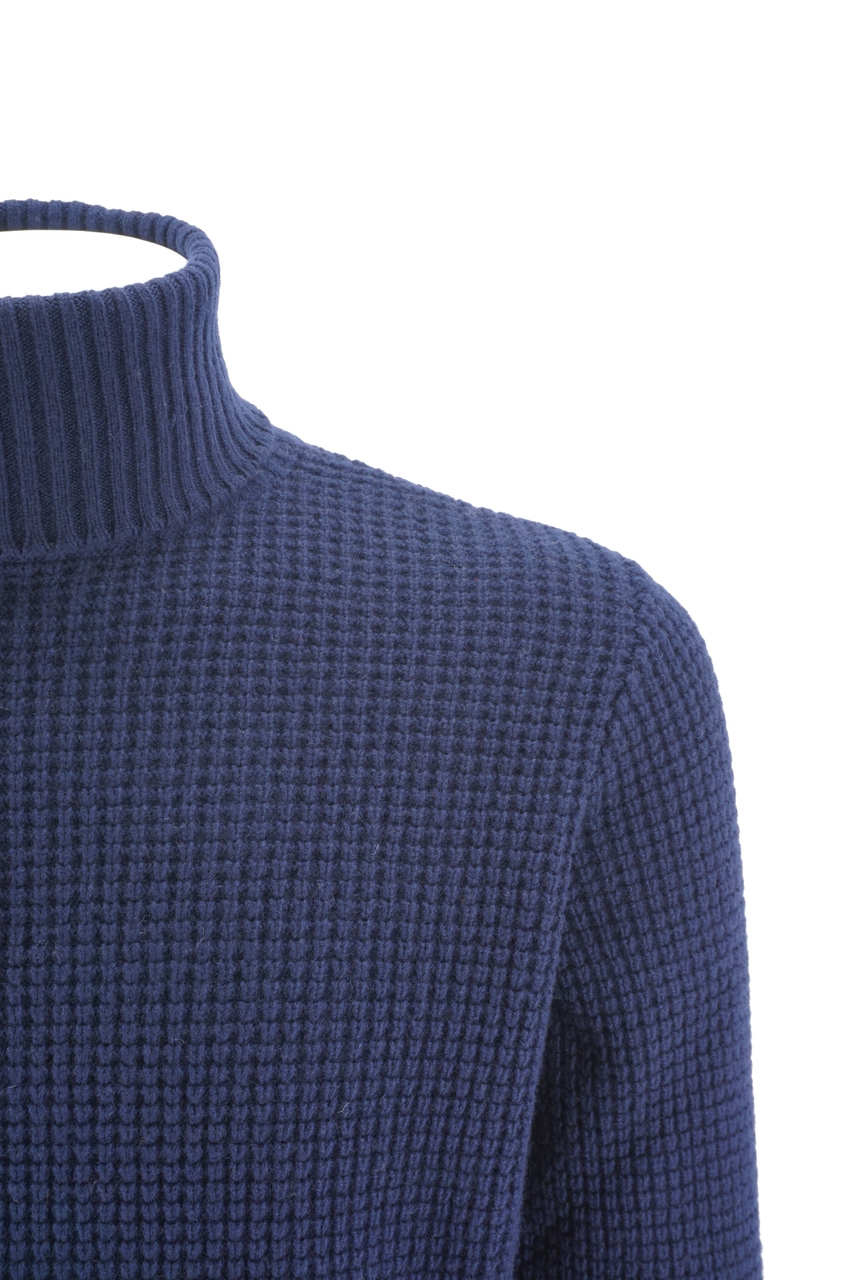 Maglia 40 Weft a collo alto / Blu - Ideal Moda