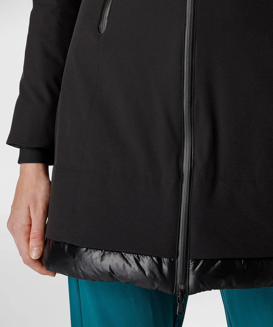 Giubbino Lungo con Cappuccio Peuterey / Nero - Ideal Moda