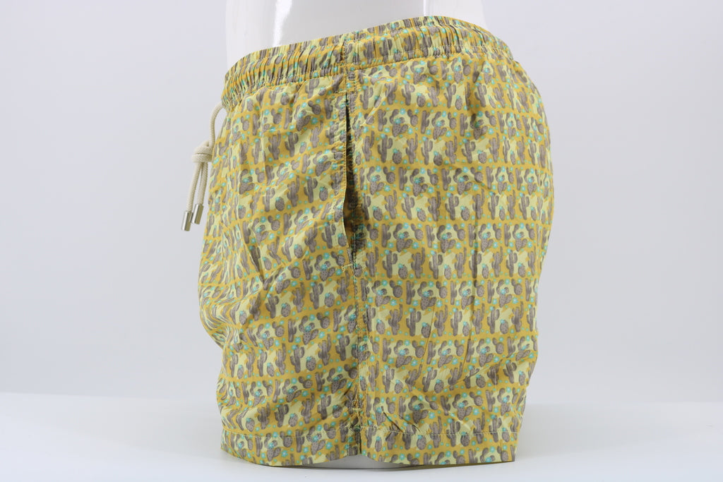 Pantaloncino da mare fantasia Cactus / Giallo - Ideal Moda