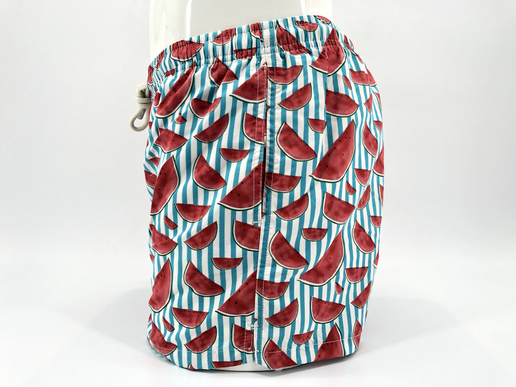 Pantaloncino da mare fantasia Cocomero / Celeste - Ideal Moda