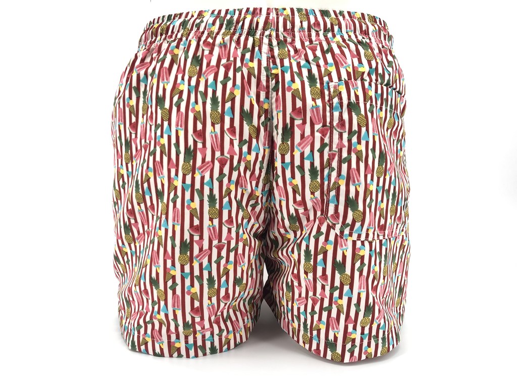 Pantaloncino da mare fantasia Gelato / Rosso - Ideal Moda