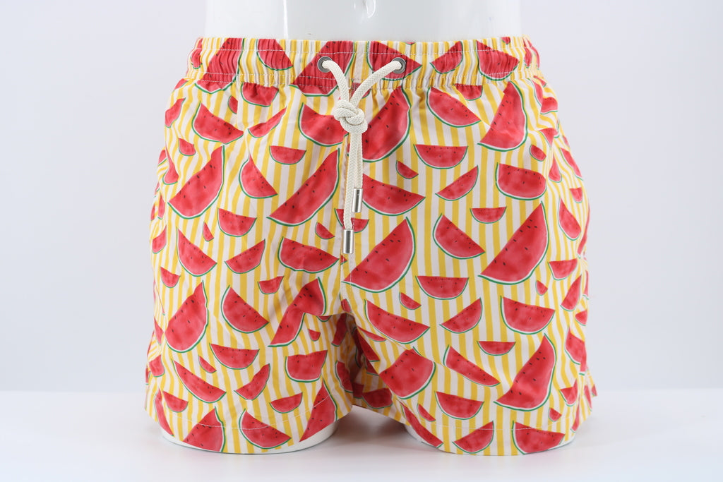 Pantaloncino da mare fantasia Cocomero / Giallo - Ideal Moda