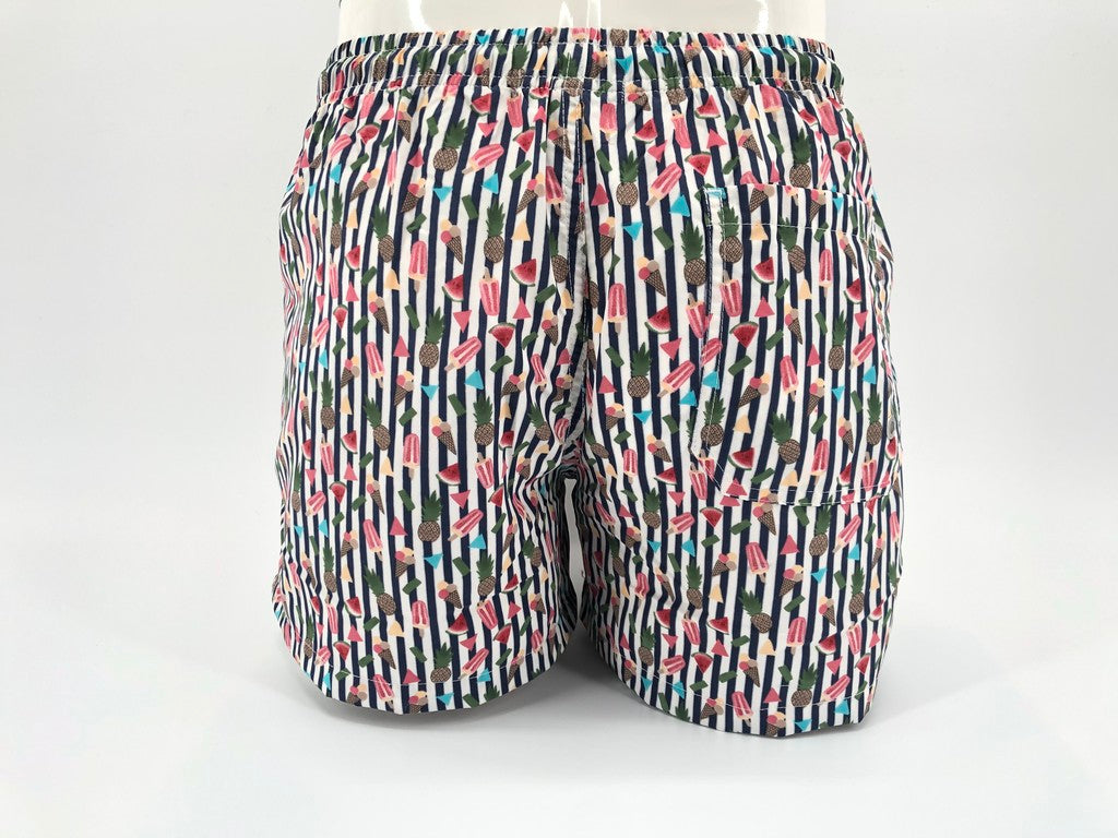 Pantaloncino da mare fantasia Gelato / Blu - Ideal Moda