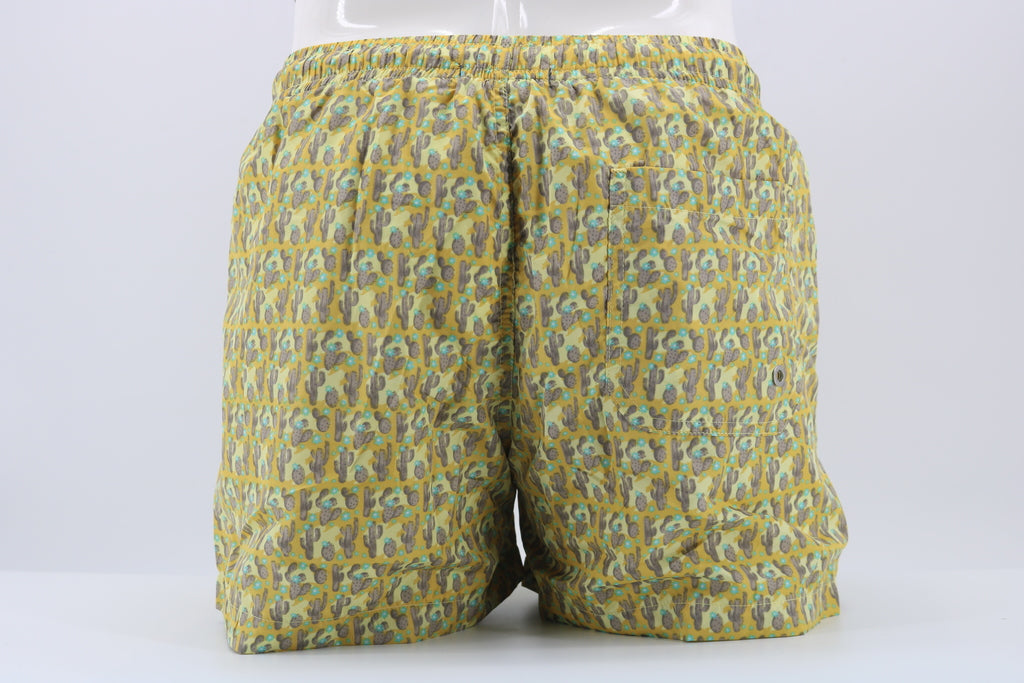 Pantaloncino da mare fantasia Cactus / Giallo - Ideal Moda