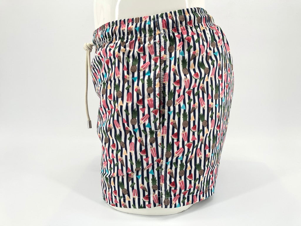 Pantaloncino da mare fantasia Gelato / Blu - Ideal Moda