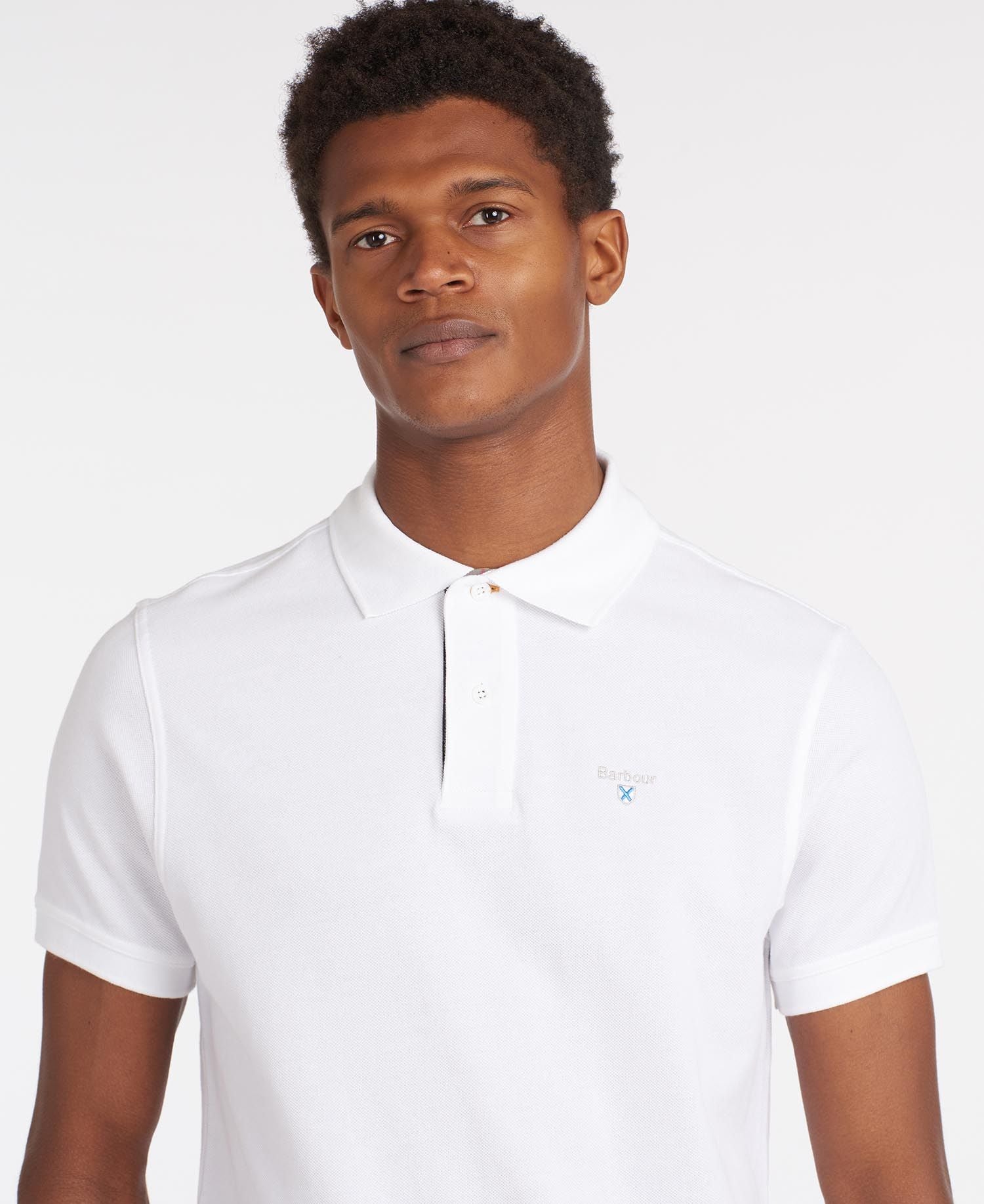Tartan Pique Polo / Bianco - Ideal Moda