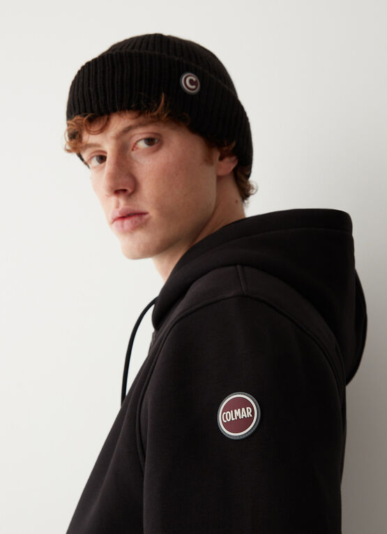 Felpa Full Zip con Cappuccio Colmar / Nero - Ideal Moda