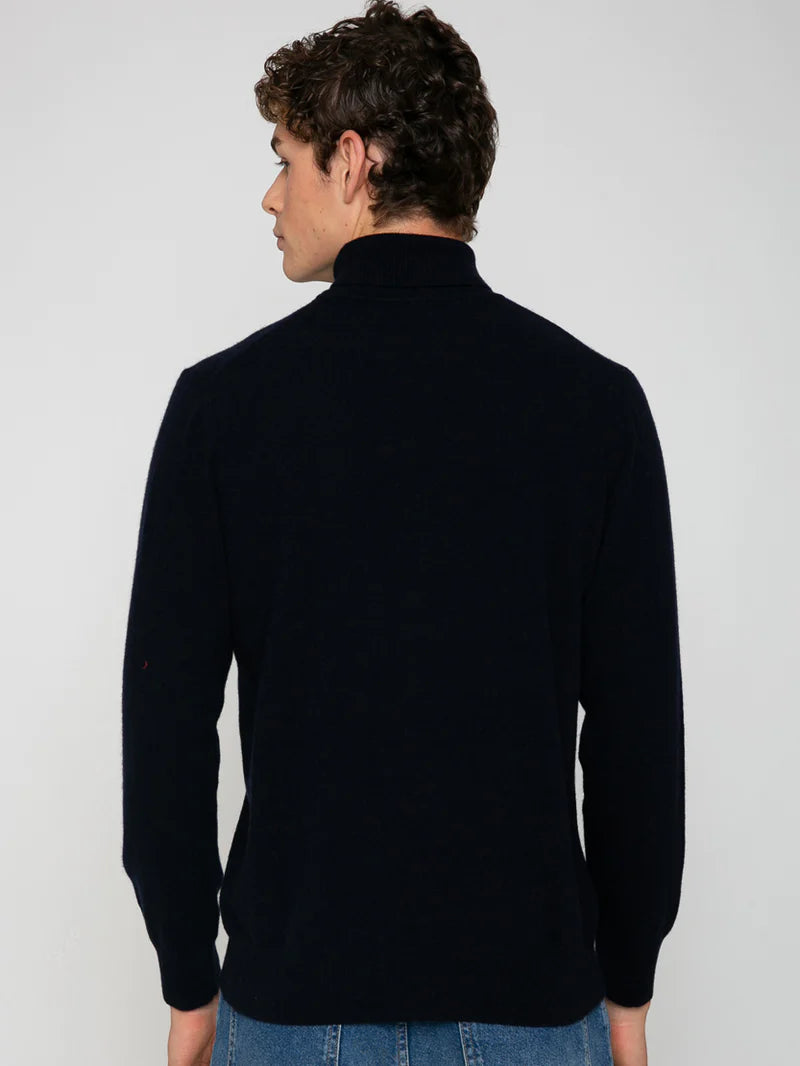 Maglia a Collo Alto con Scritta Fontale Mc2 Saint Barth / Blu - Ideal Moda