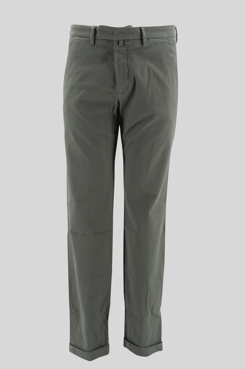 Pantalone in Cotone Tramato / Verde - Ideal Moda