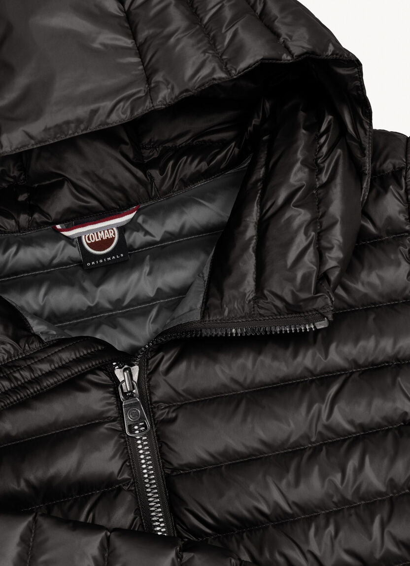 Piumino Lungo con Cappuccio Colmar / Nero - Ideal Moda