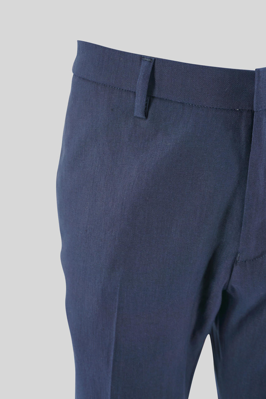 Pantalone chino con risvolto / Blu - Ideal Moda