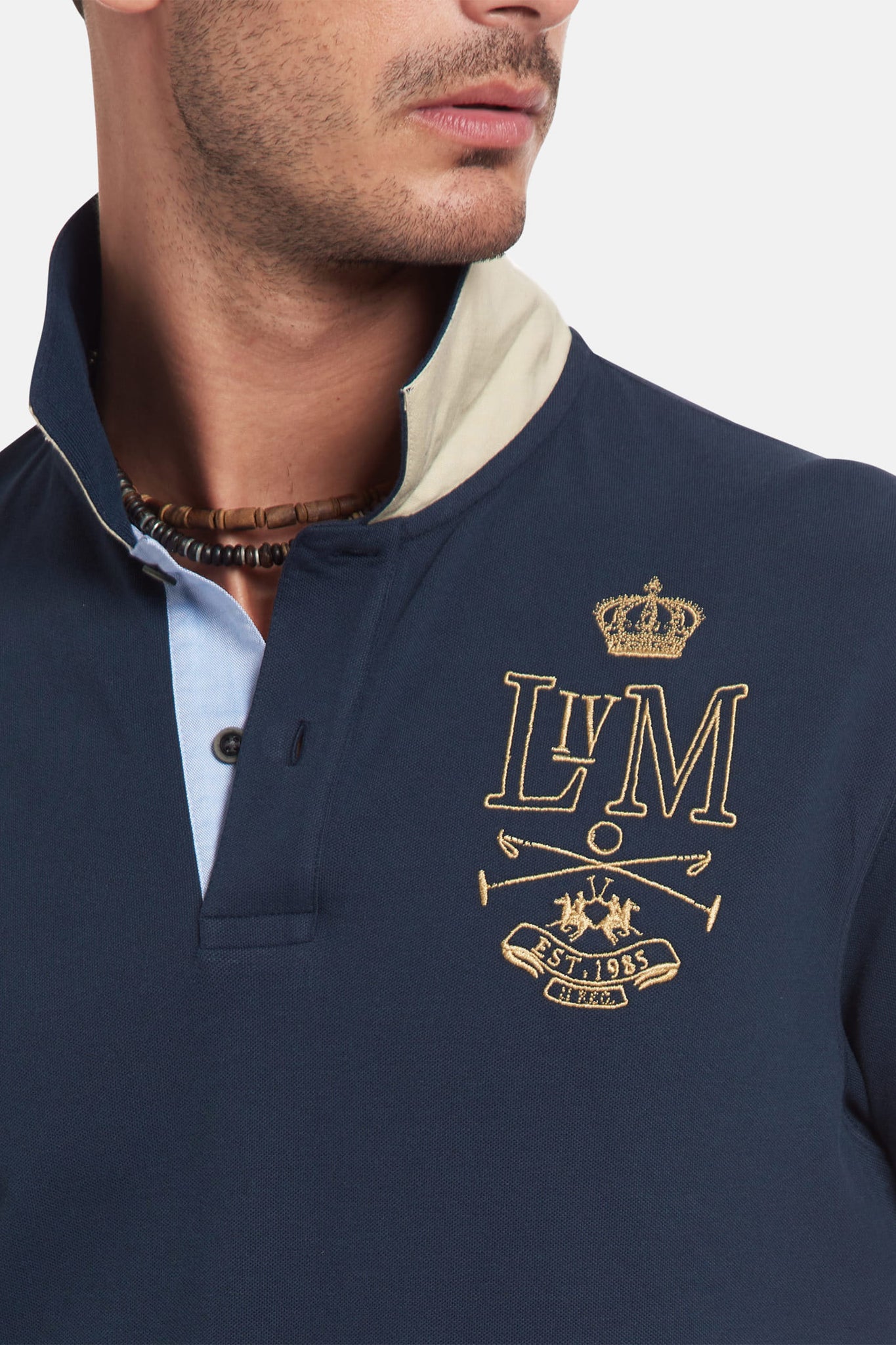 Polo Mezze Maniche in Piquet / Blu - Ideal Moda