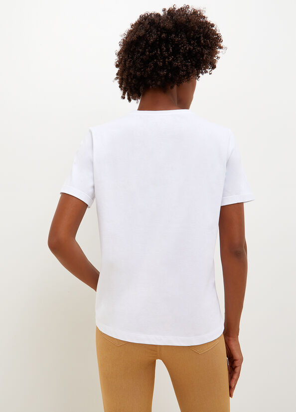 T-Shirt in Cotone con Stampa Liu Jo / Bianco - Ideal Moda