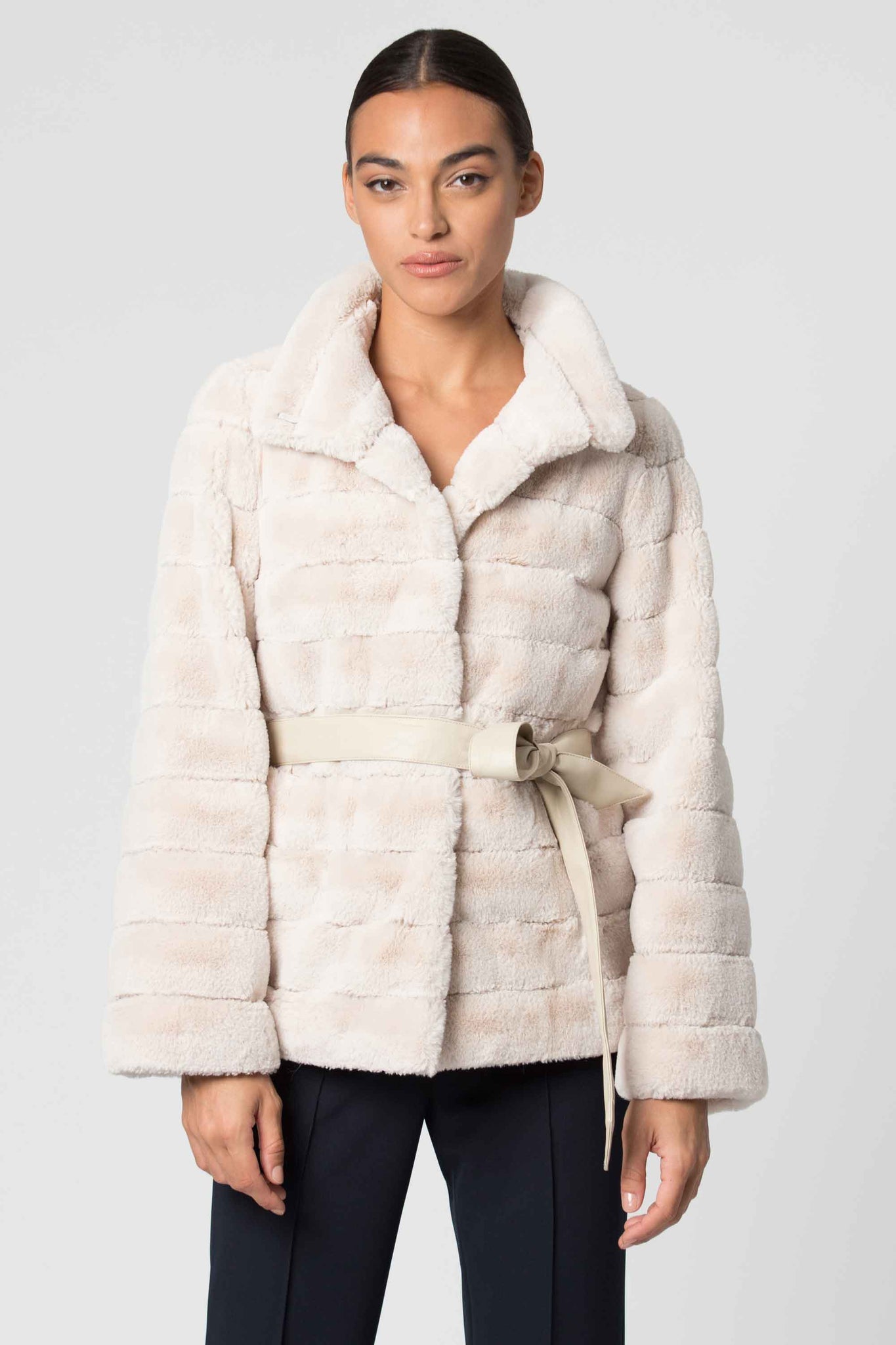Cappotto in Ecopelliccia Kocca / Bianco - Ideal Moda