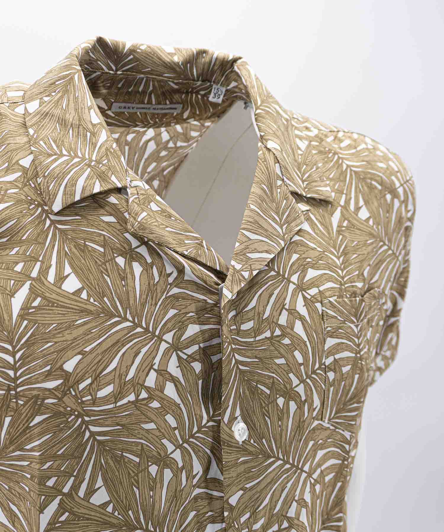 Camicia mezze maniche a fantasia / Beige - Ideal Moda
