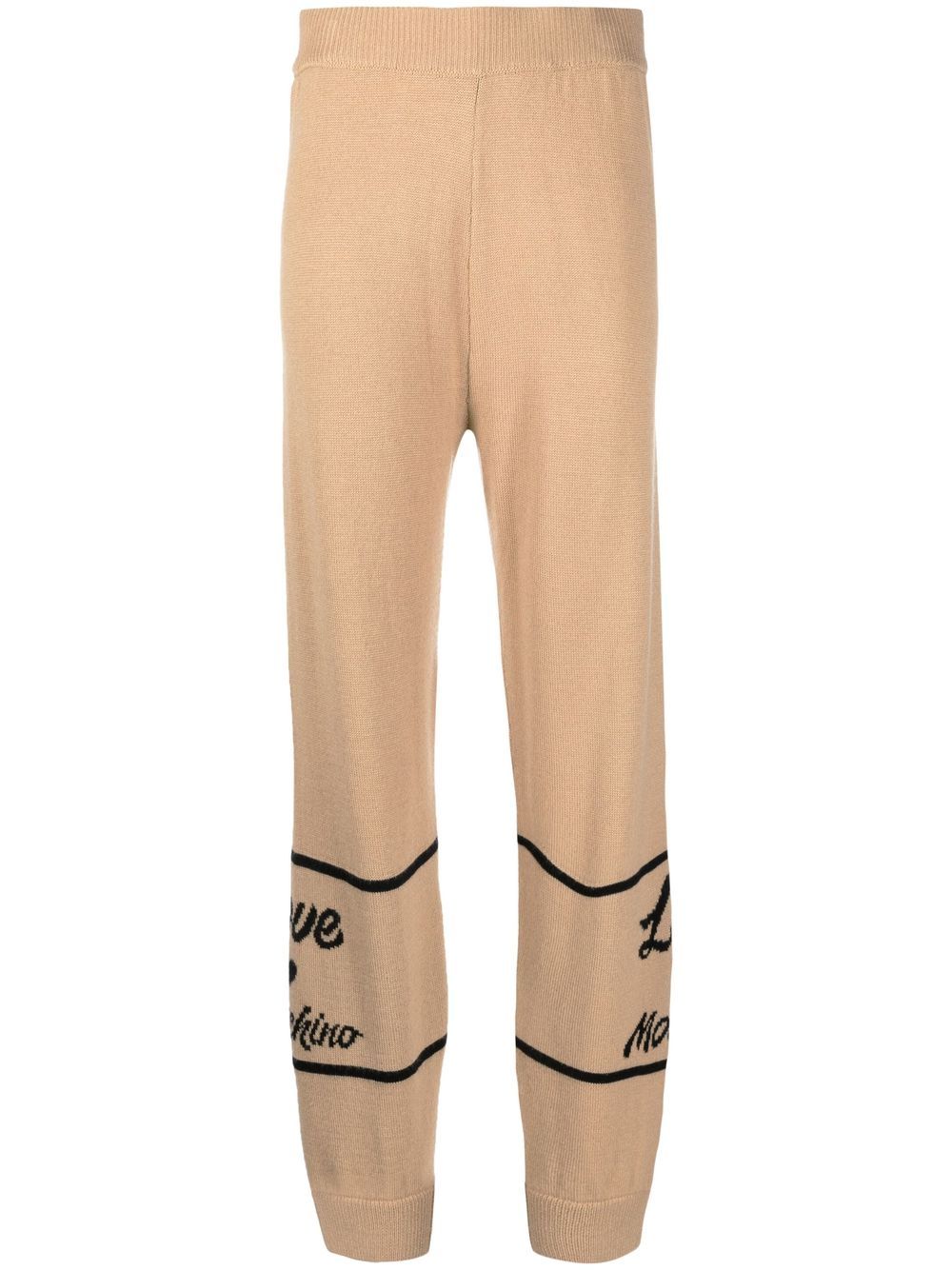 Pantalone in Maglia con Logo Love Moschino / Beige - Ideal Moda