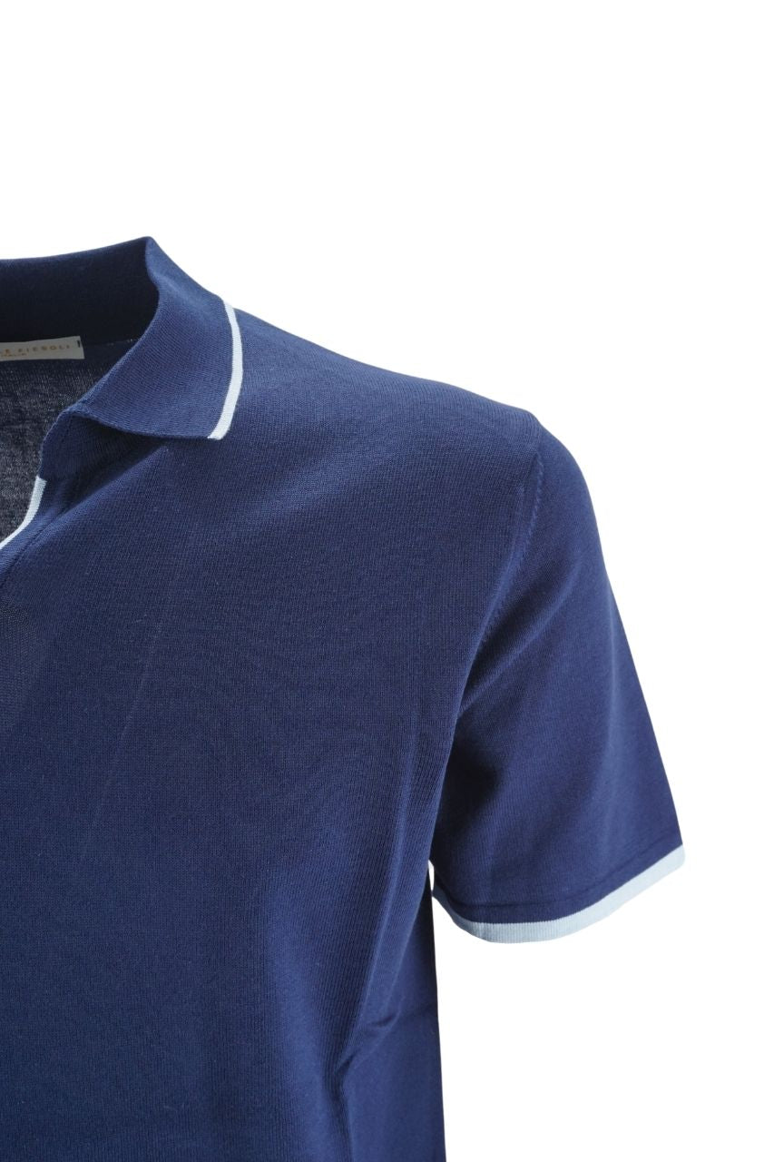 Polo Daniele Fiesoli in Cotone / Blu - Ideal Moda